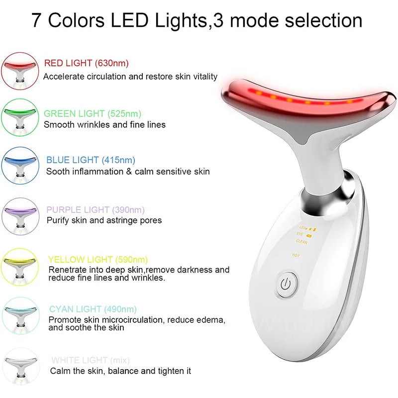 LED Facial Massager & Skin Care Tool - 7 Color Light Therapy