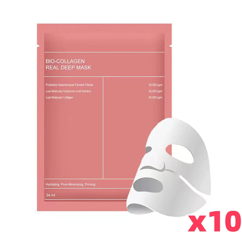 Bio Collagen Face Mask Shrink Pores Deep Hydrating Overnight Mask Moisturizing Refreshing Brightening Face Skin Care