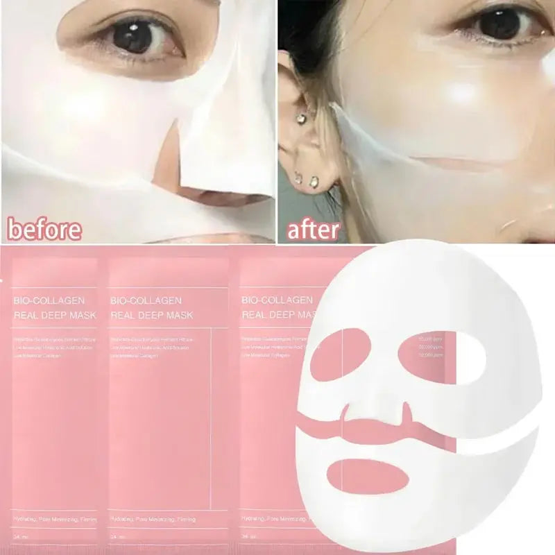 Bio Collagen Face Mask Shrink Pores Deep Hydrating Overnight Mask Moisturizing Refreshing Brightening Face Skin Care
