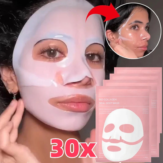 Bio Collagen Face Mask Shrink Pores Deep Hydrating Overnight Mask Moisturizing Refreshing Brightening Face Skin Care